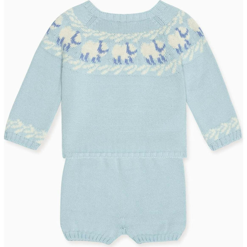 Light Blue Cordero Cotton Baby Knitted Set