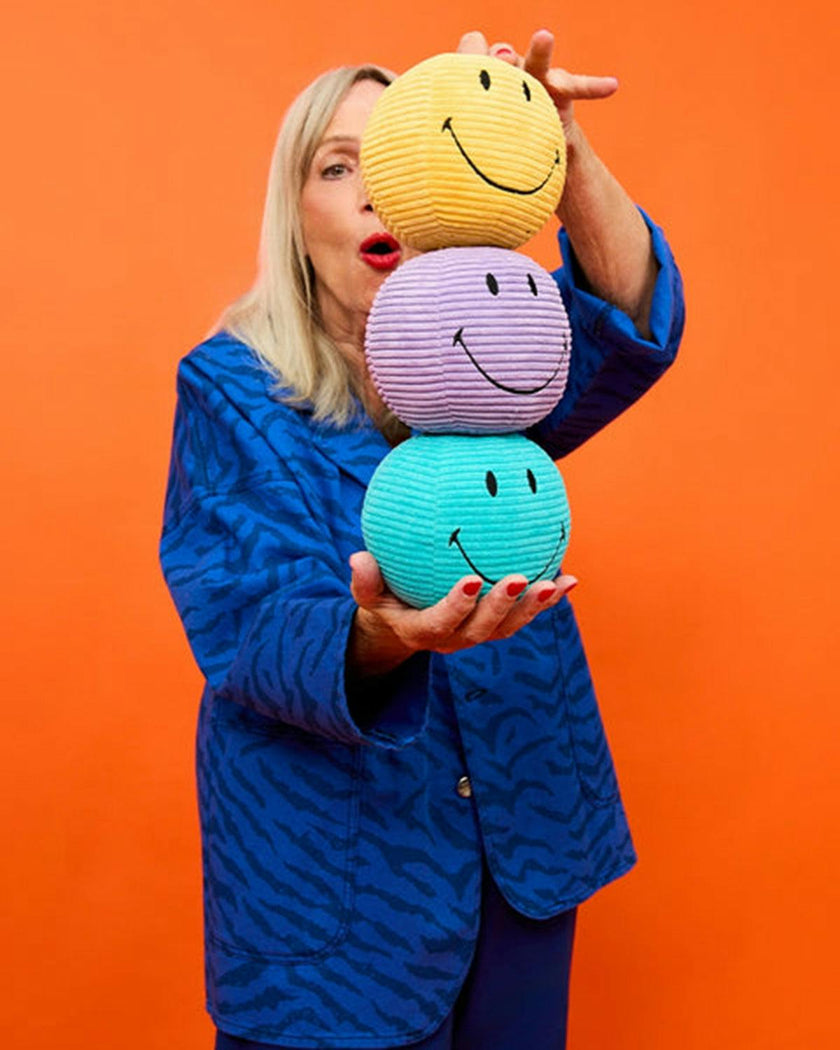 Plush Smiley Corduroy Dark Purple 5"