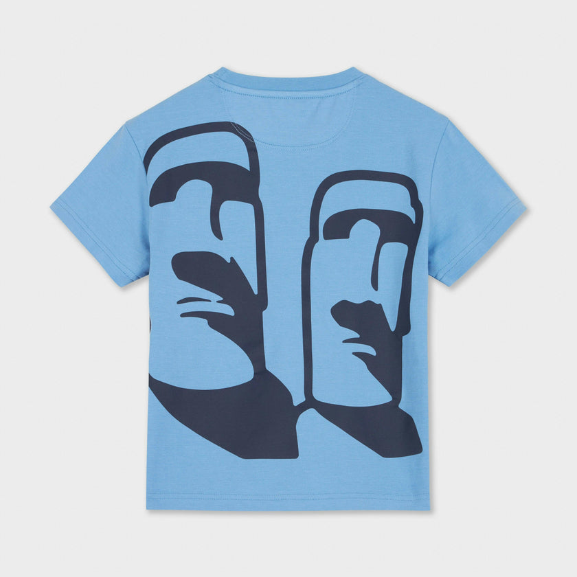 Moai Ancient Wonders Gift Box with Blue Back Print Kids Tee, Book, and Activities