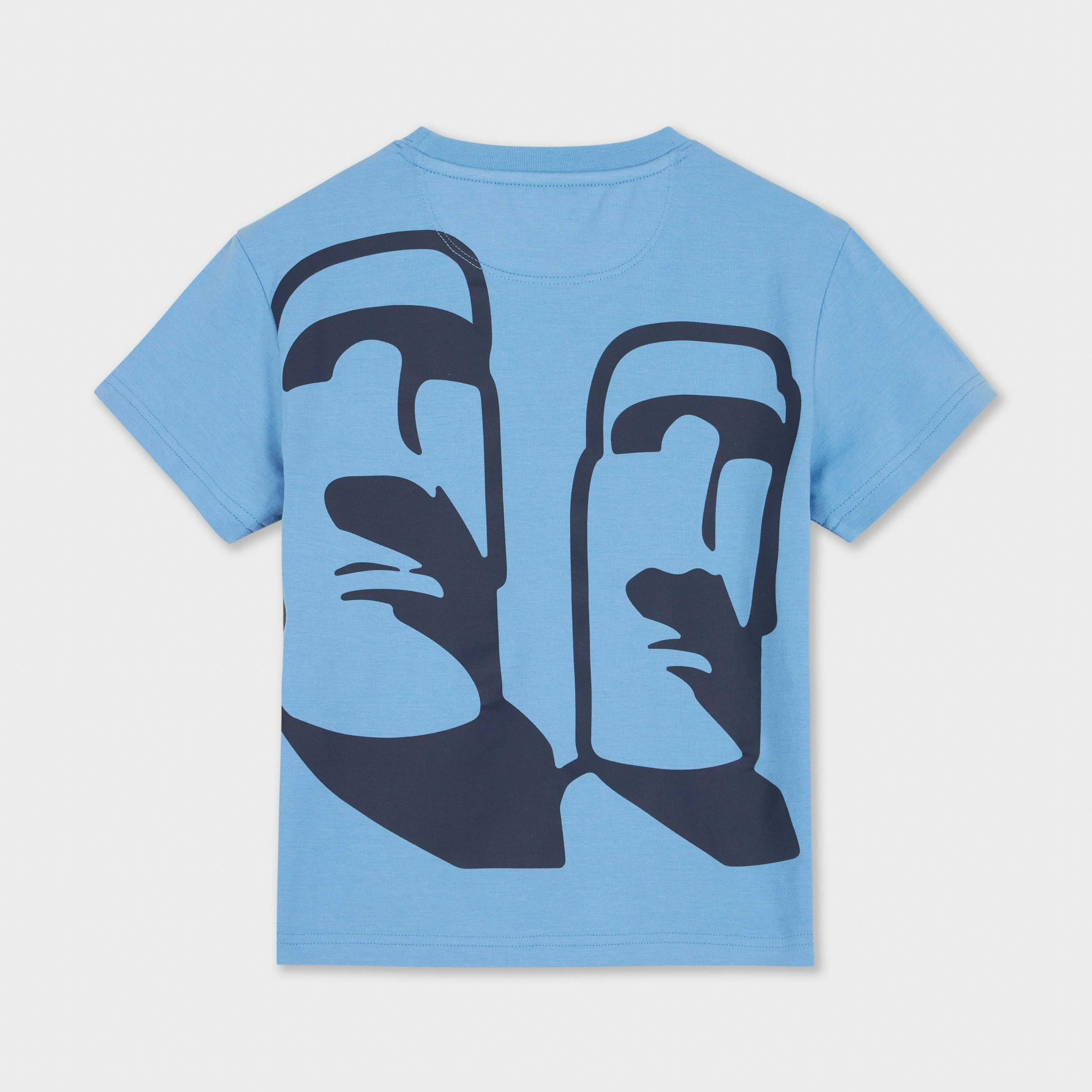 Moai Ancient Wonders Gift Box with Blue Back Print Kids Tee, Book, and Activities