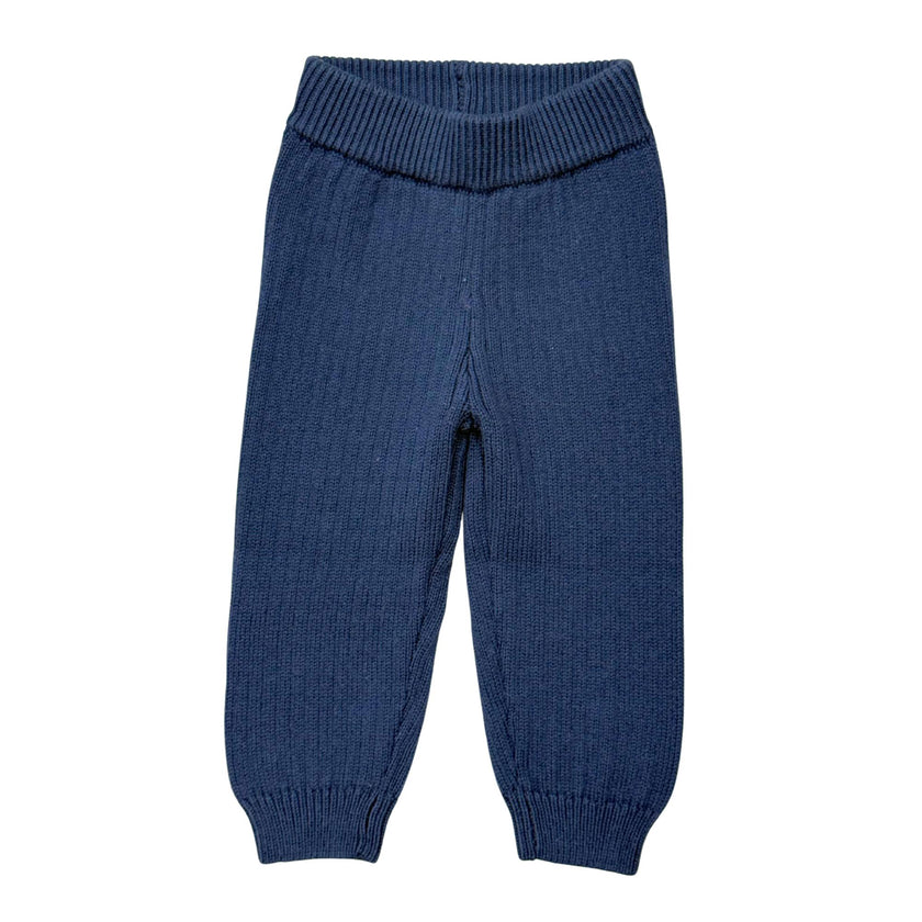 Boys Knit Leggings in Navy