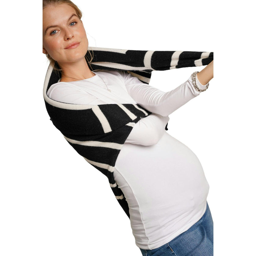 Sarabeth Neck Long Sleeve Maternity Sweater
