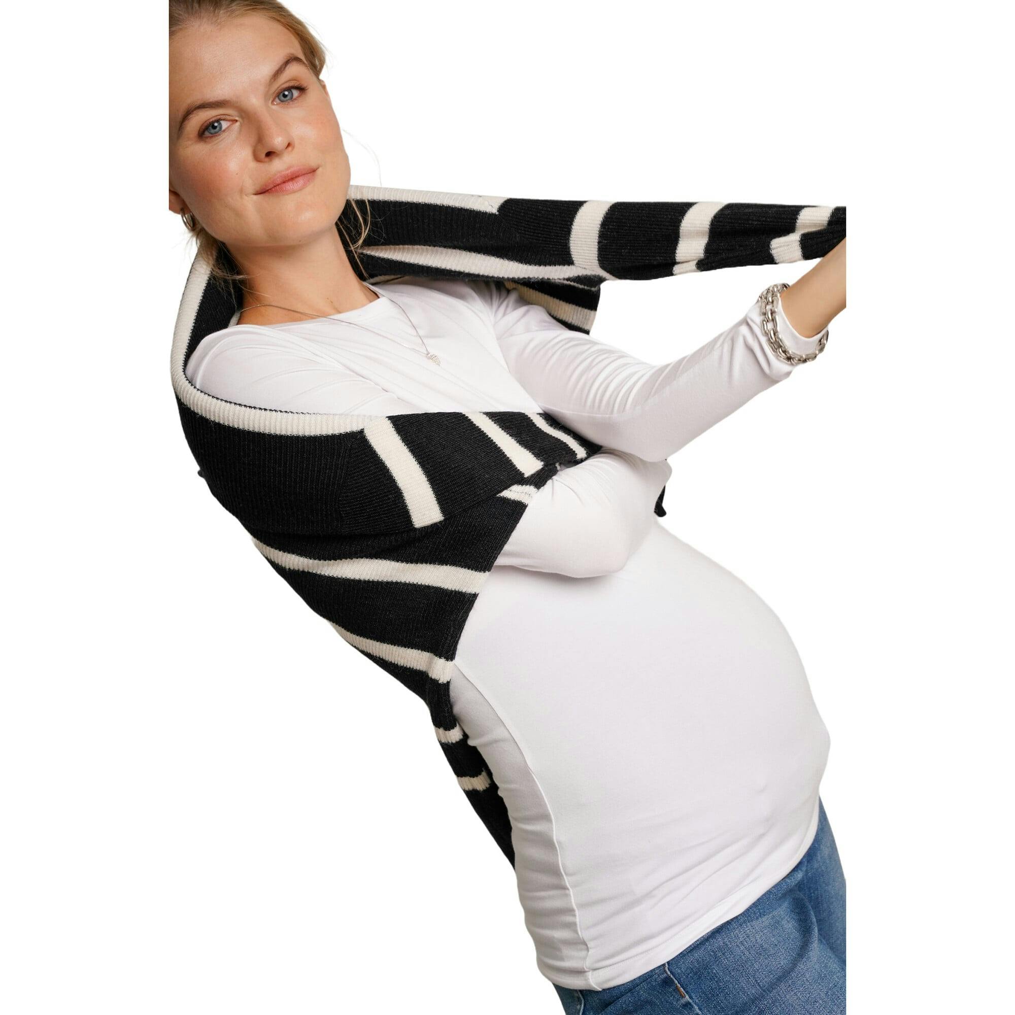 Sarabeth Neck Long Sleeve Maternity Sweater