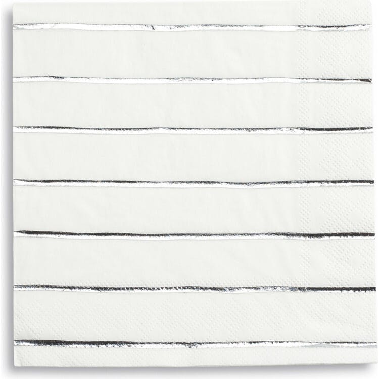 Silver Frenchie Striped Large Napkins