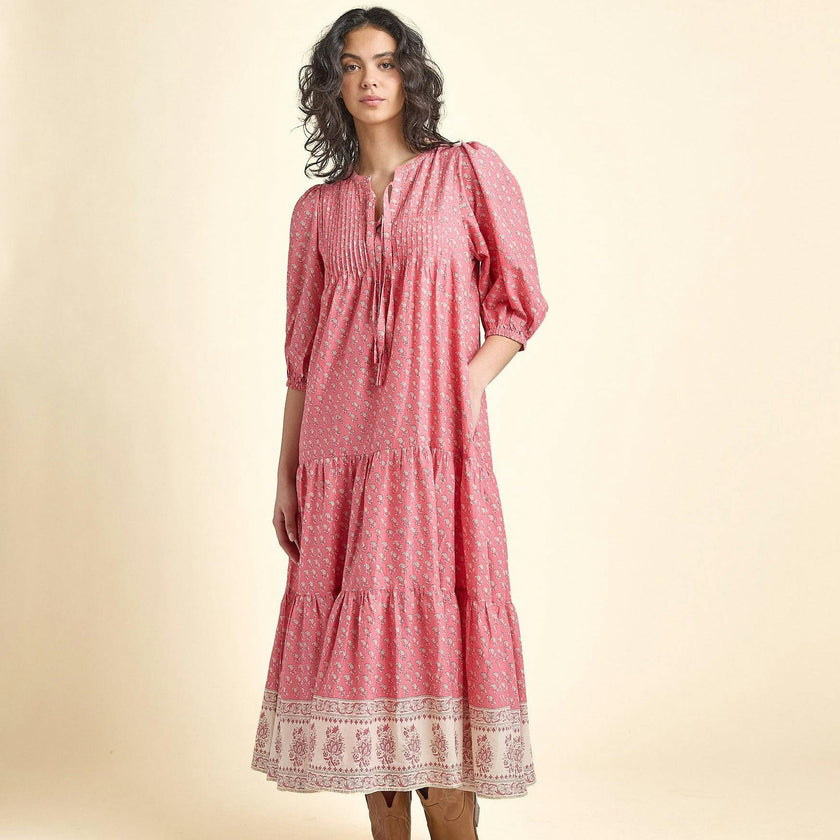 Womens Pintuck Indira Dress - Small Paisley