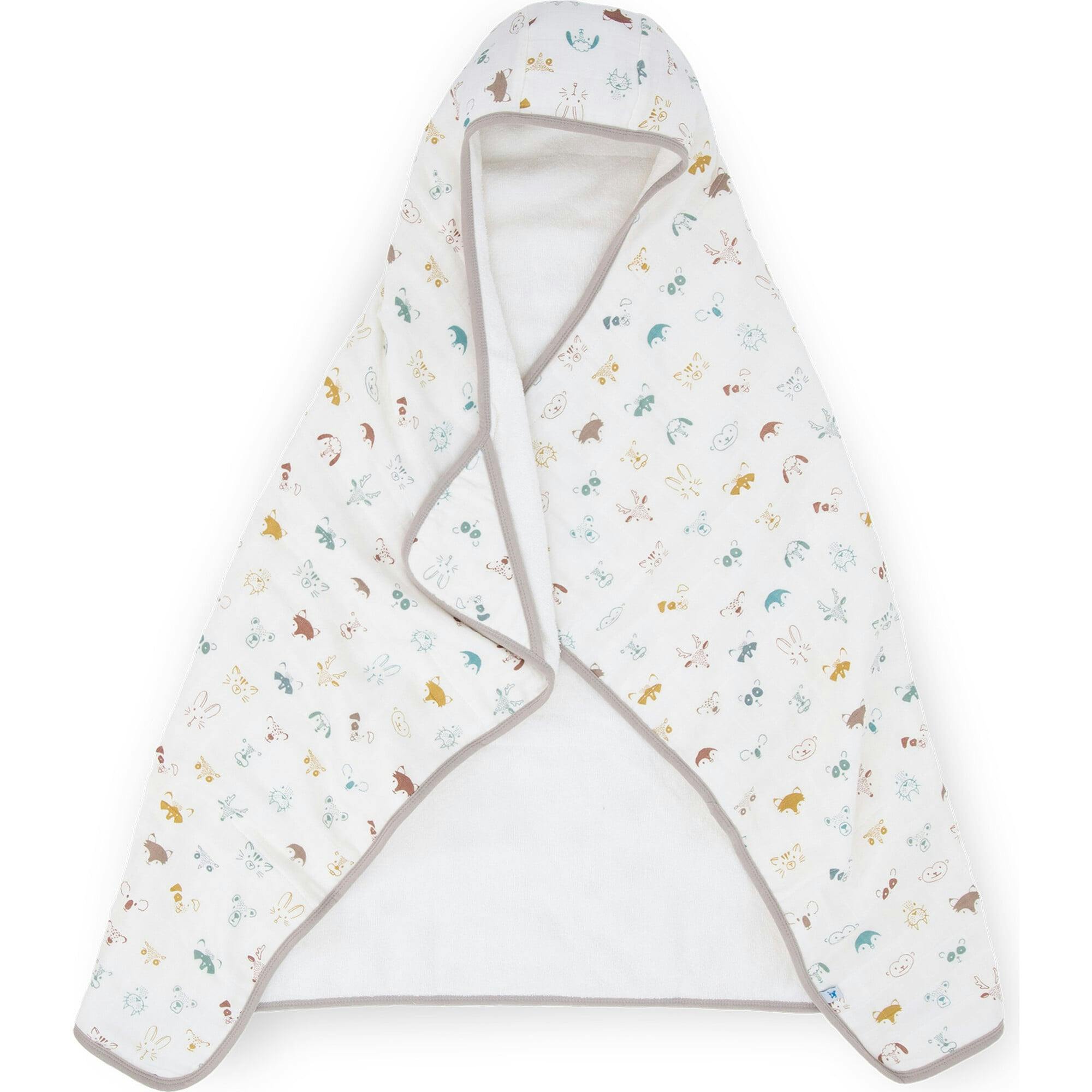 Toddler Hooded Towel - Tan Gingham