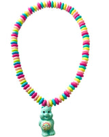 Candy Bear Necklace: Blue Rainbow