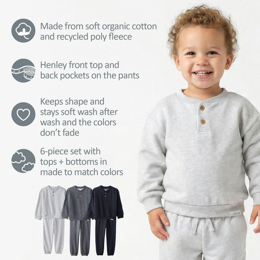 JERRY 6-Piece Henley Sweatsuit