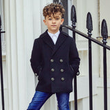 Lambeth Cashmere Reefer Coat - Ink Blue