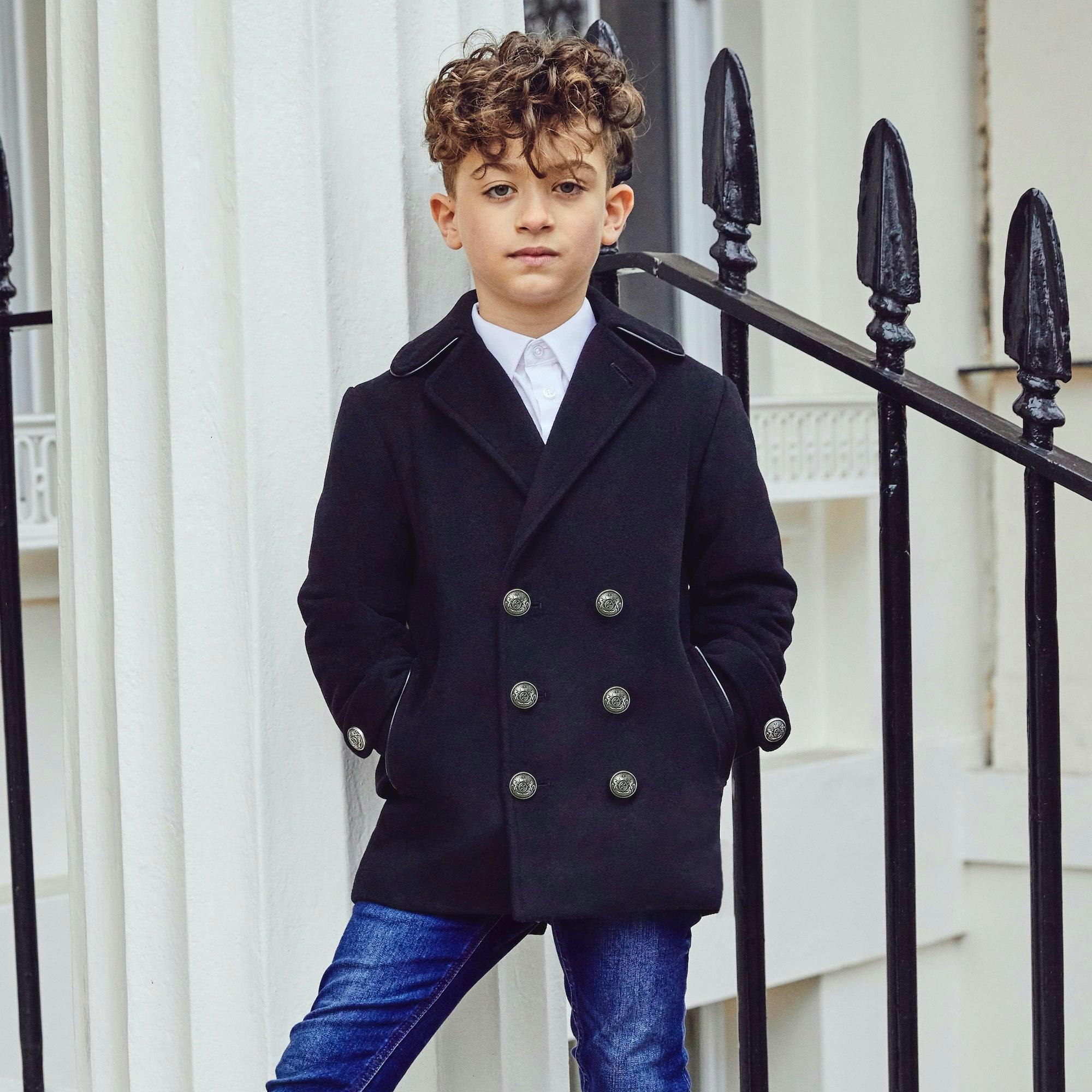 Lambeth Cashmere Reefer Coat - Ink Blue