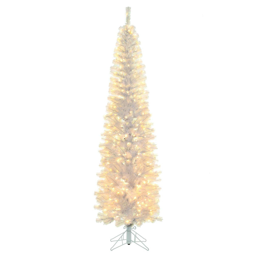 Kurt Adler 7-Foot Warm White LED Iridescent Slim Winchester Tree
