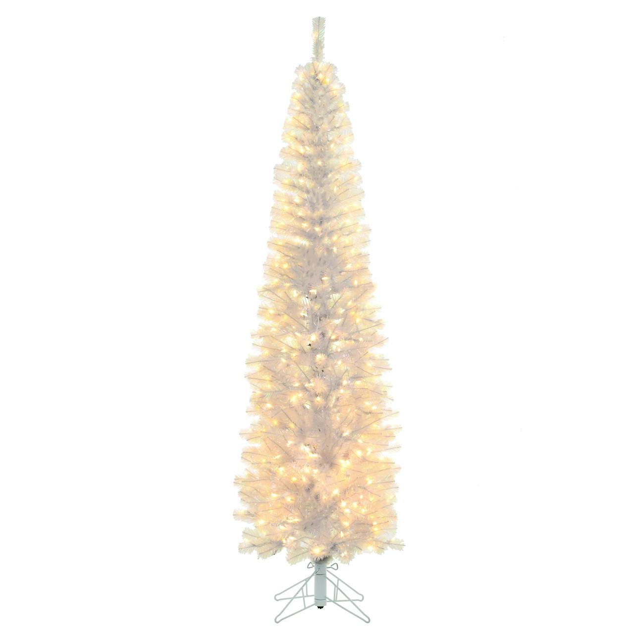 Kurt Adler 7-Foot Warm White LED Iridescent Slim Winchester Tree