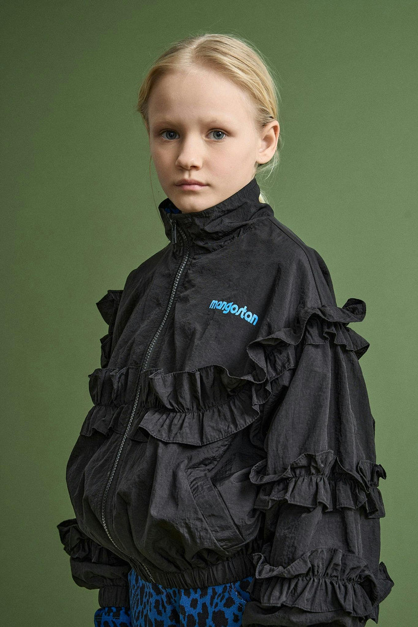 RUFFLES NYLON JACKET BLACK