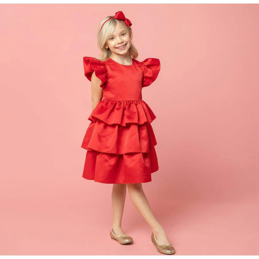 Scarlett Satin Frill Party Dress
