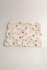 Scarlet Bloom Timeless Floral Ruffle Zipper Pouch