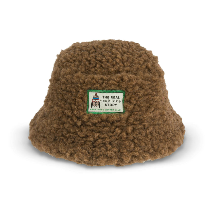 children's merino bucket hat - teddy brown