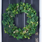 Everyday Mixed Greenery Geranium, Clover & White Berry Twig All Seasons Wreath