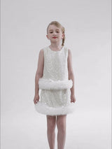 Cream Celeste Sequin Party Outfit