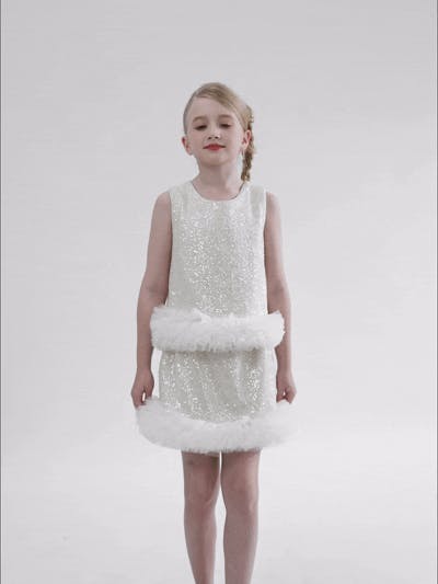Cream Celeste Sequin Party Outfit