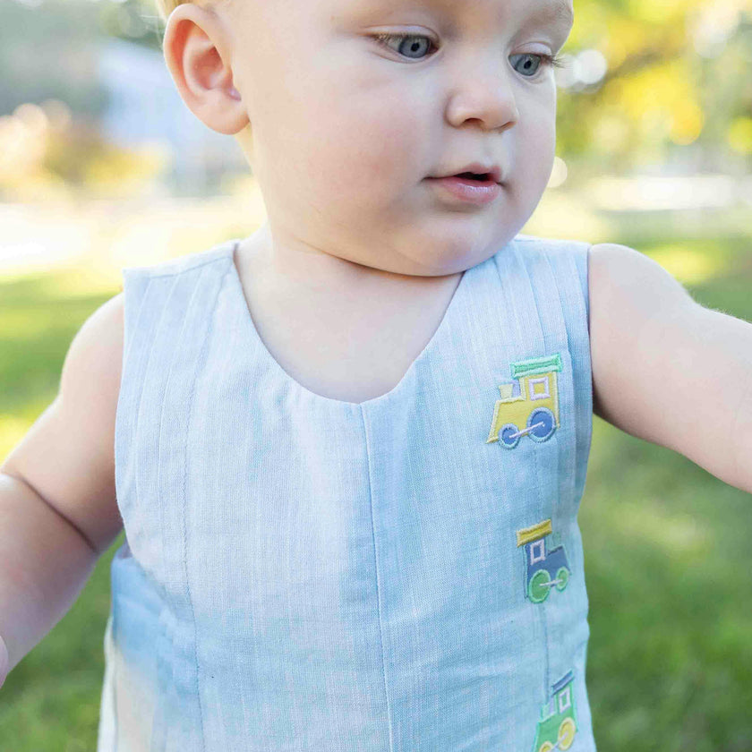 Linen Look Shortall With Trains