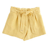 Belt-Tie Linen Shorts