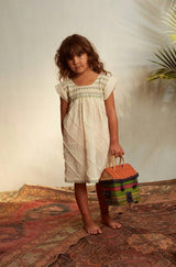 Natural Scalloped Dress