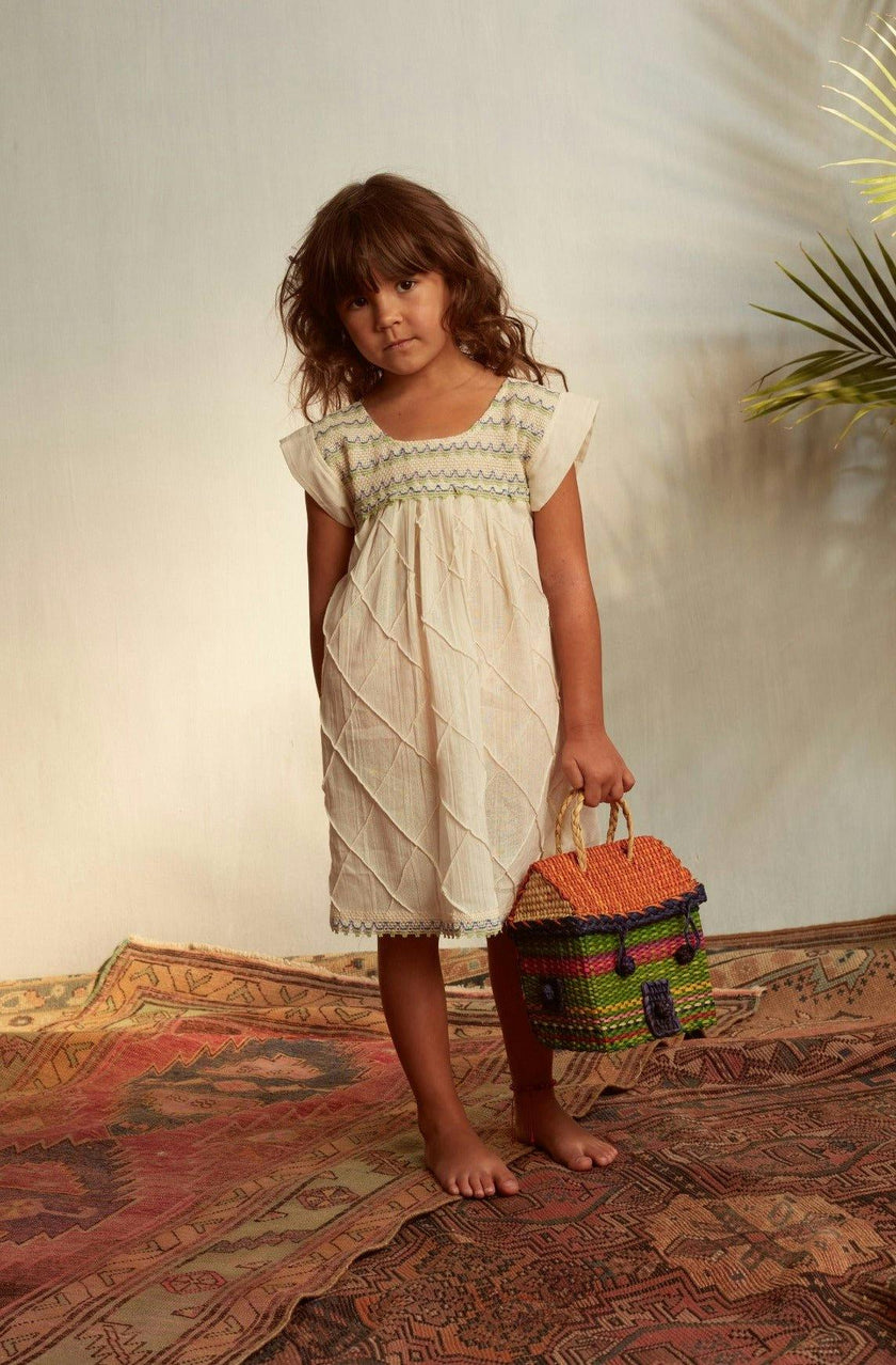 Natural Scalloped Dress