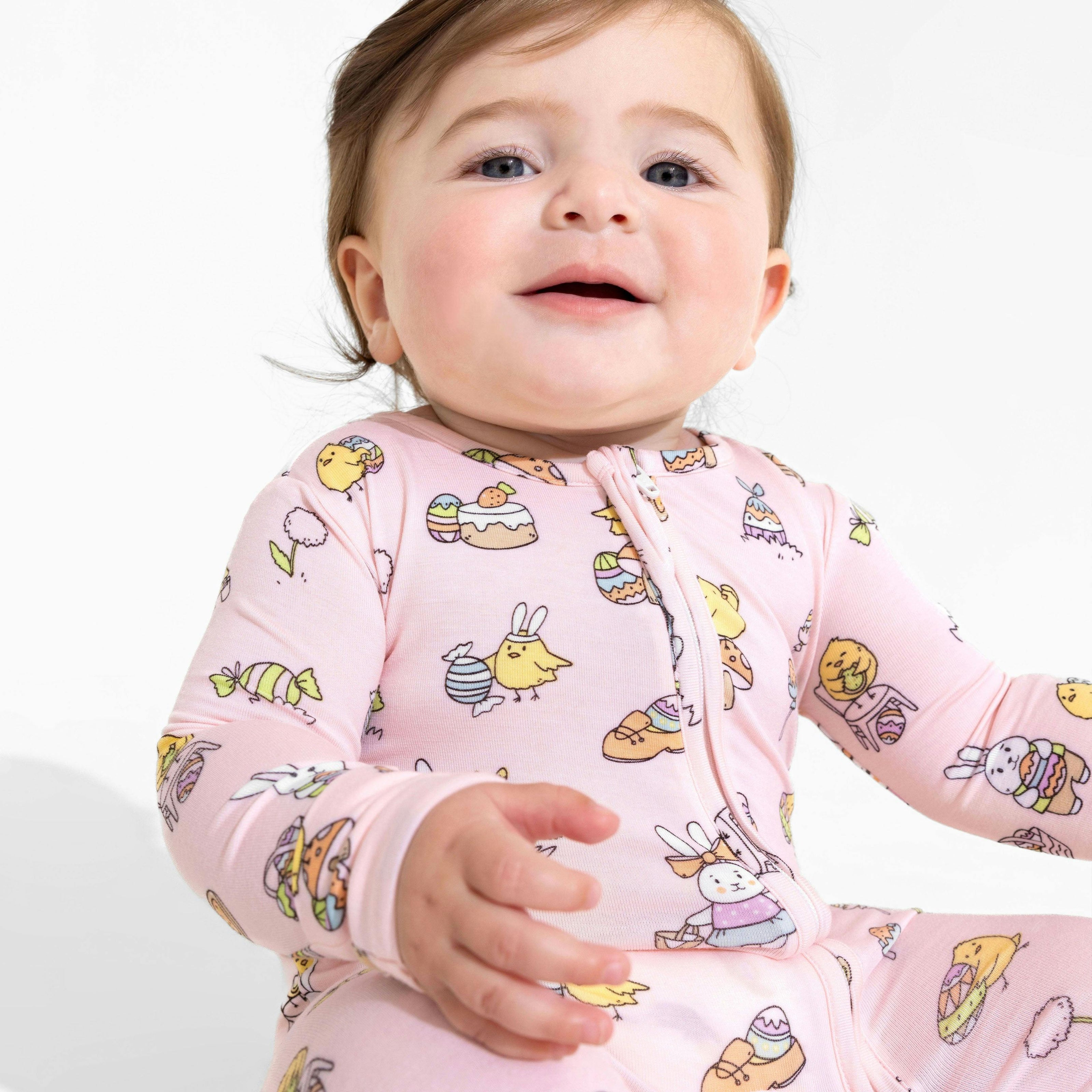 Easter Pink Bamboo Convertible Footie