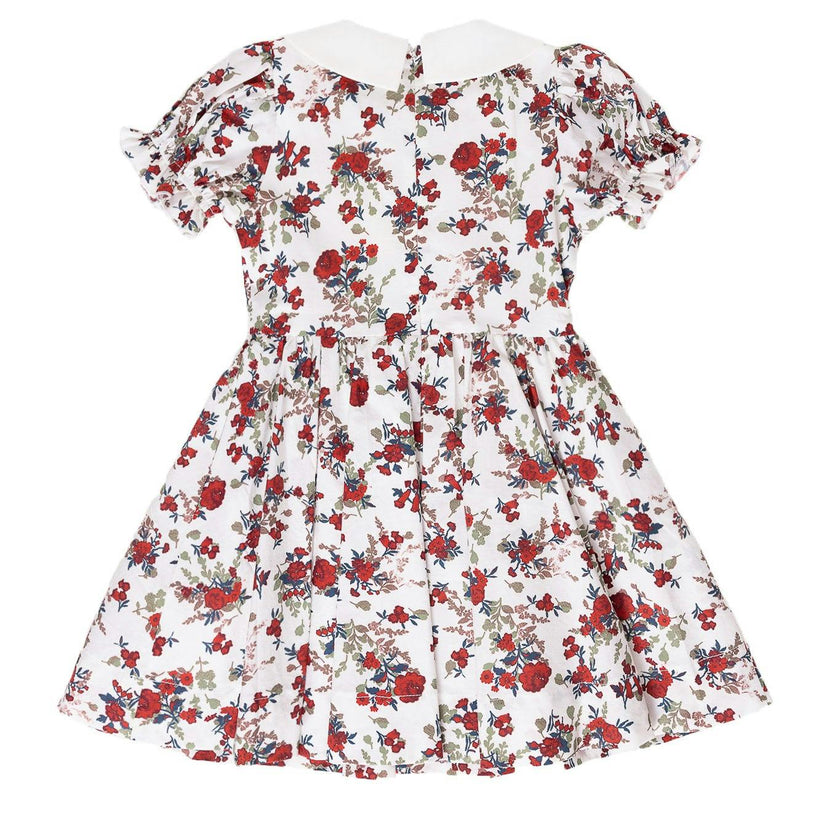 Mini Aveline Dress in Red & Green Rustic Floral