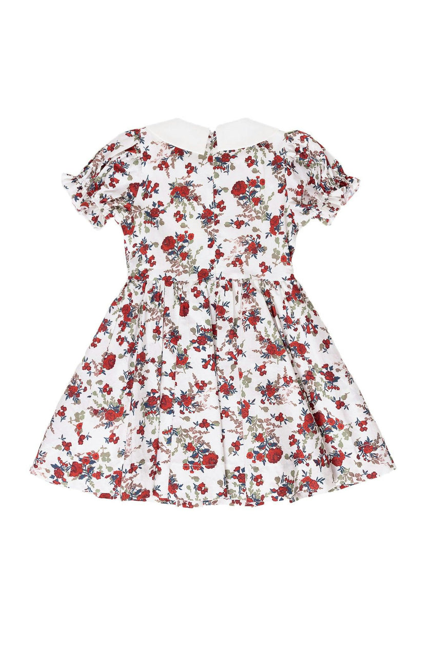 Mini Aveline Dress in Red & Green Rustic Floral