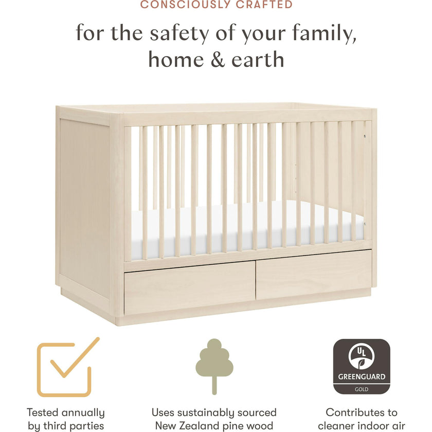 Bento 3-In-1 Convertible Storage Crib With Toddler Bed Conversion Kit
