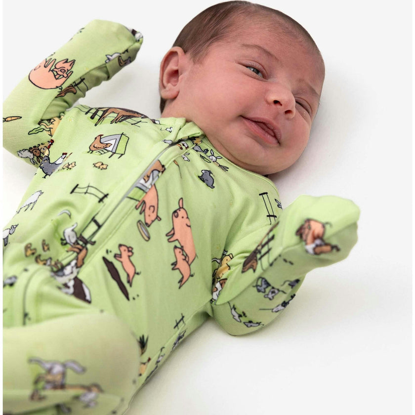 Farm Animals Bamboo Convertible Footie
