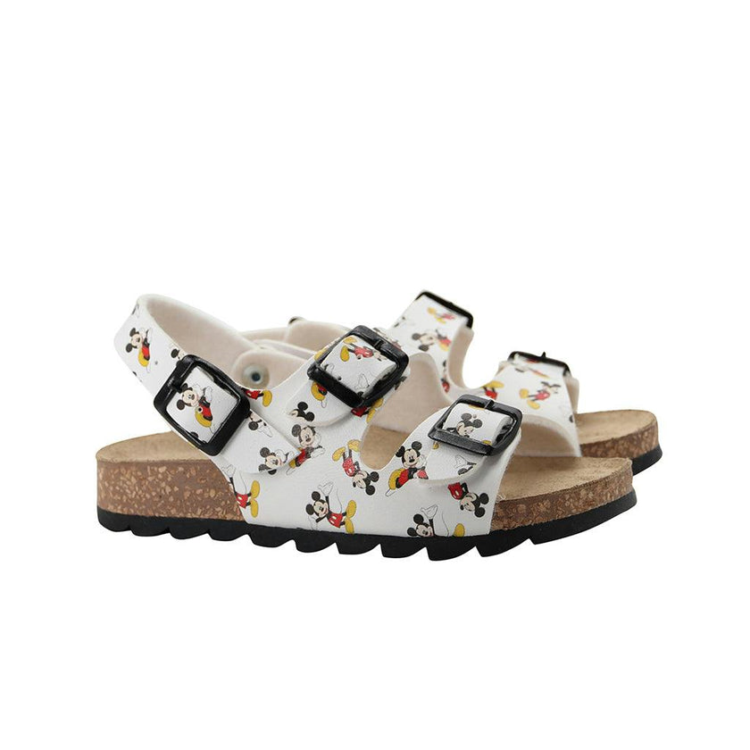 Mickey Mouse white double buckle sandal