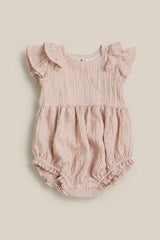Baby Hattie Romper in Pink Stripes