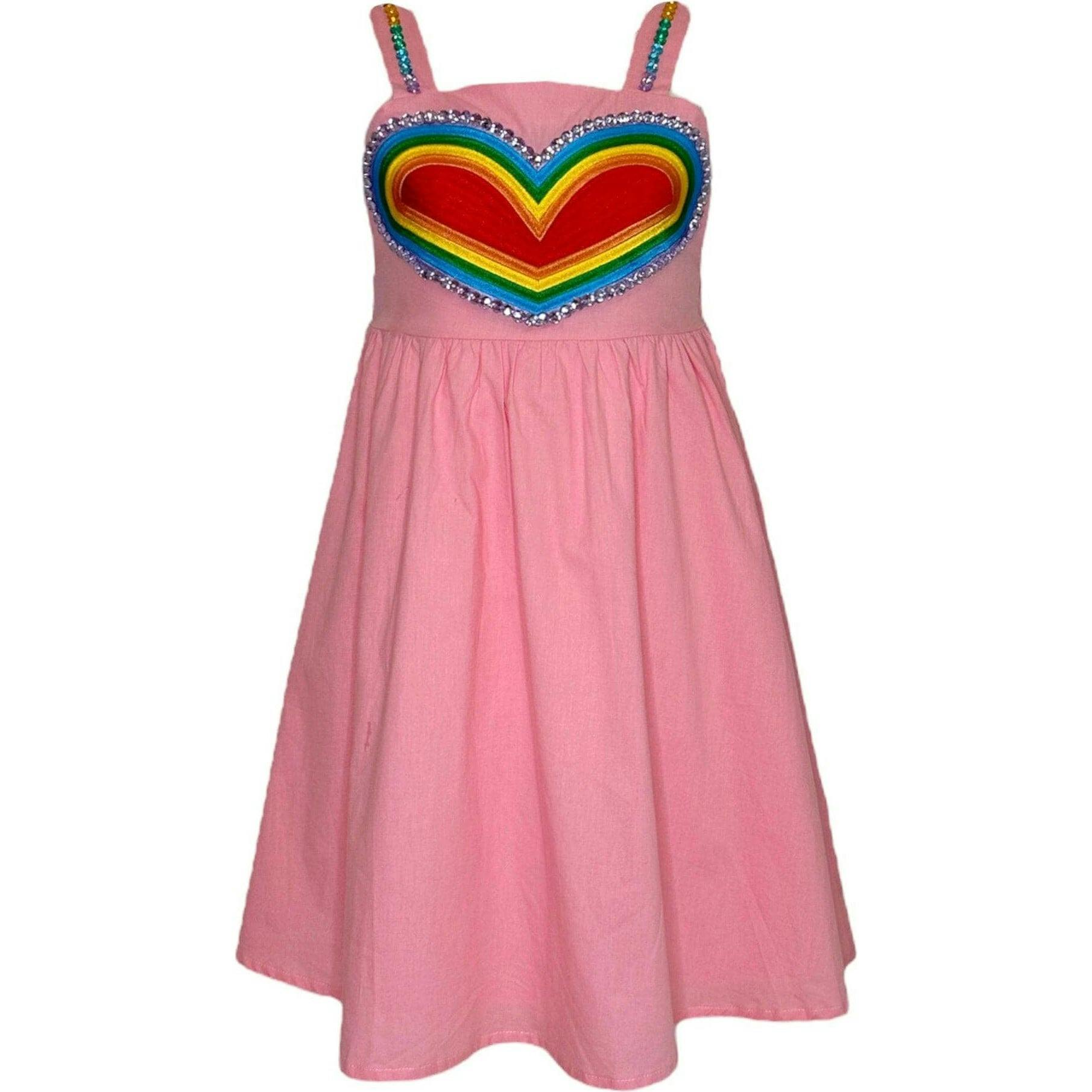 Sparkle Heart Applique Sleeveless Sundress