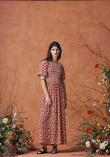 Julia Dress Silk Red Mushroom