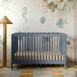 Swell 4-in-1 Convertible Crib with Toddler Bed Conversion Kit in Cove Blue