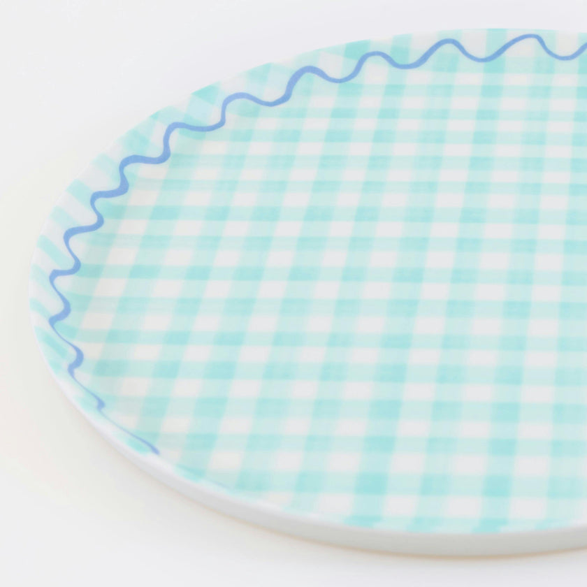 Gingham Reusable Large Plates
