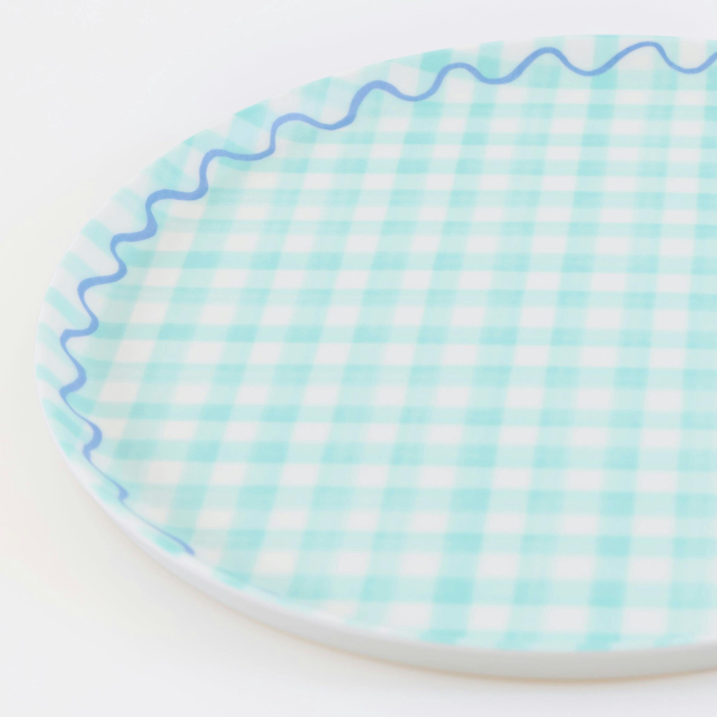 Gingham Reusable Large Plates