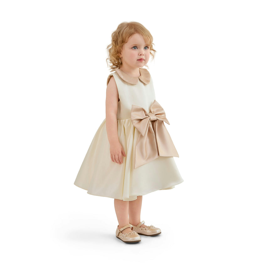 Cream Elaria Petal Bow Gown