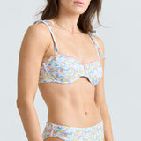 women's jasmine blossom cup bikini top with tie straps