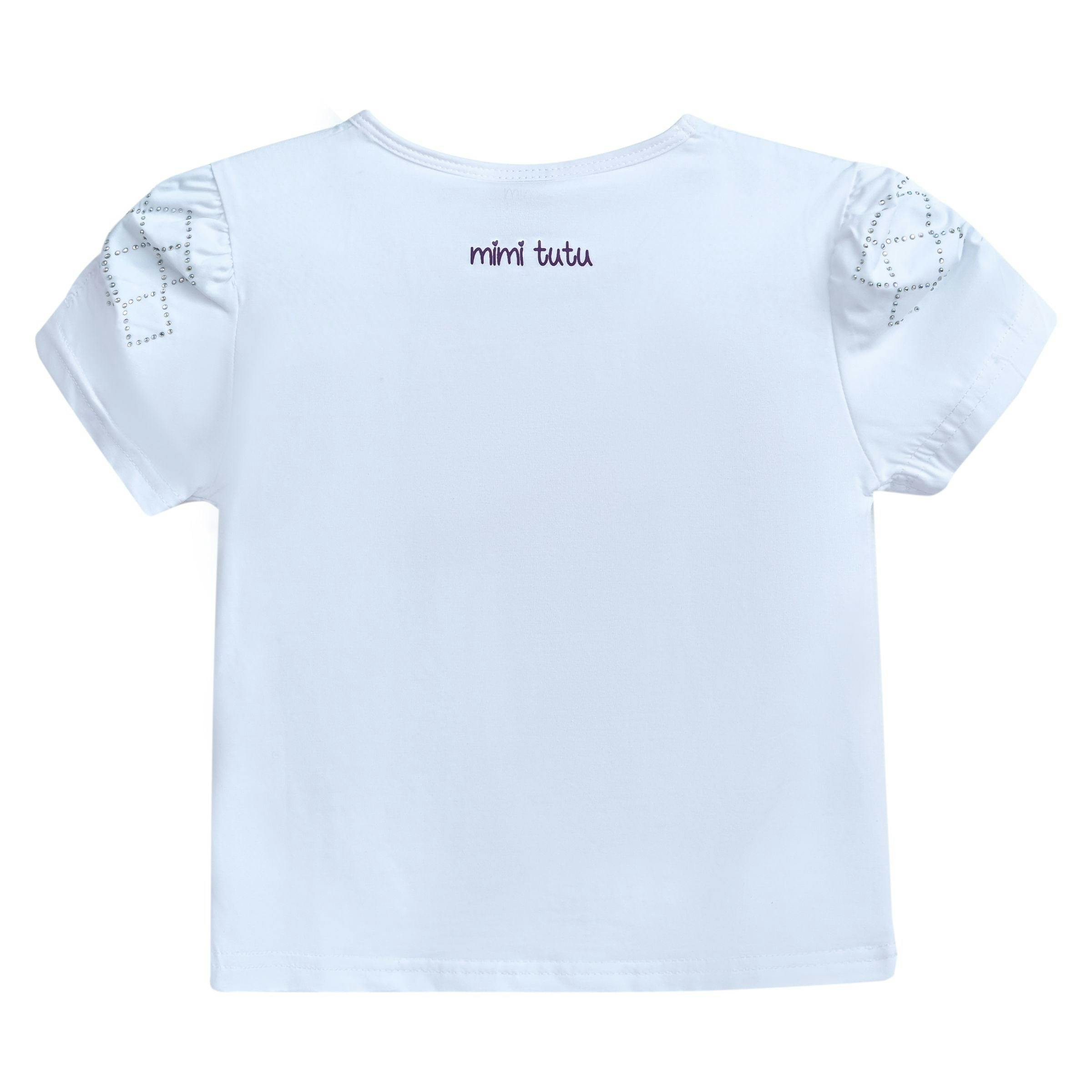 White Flowers Applique T-Shirt