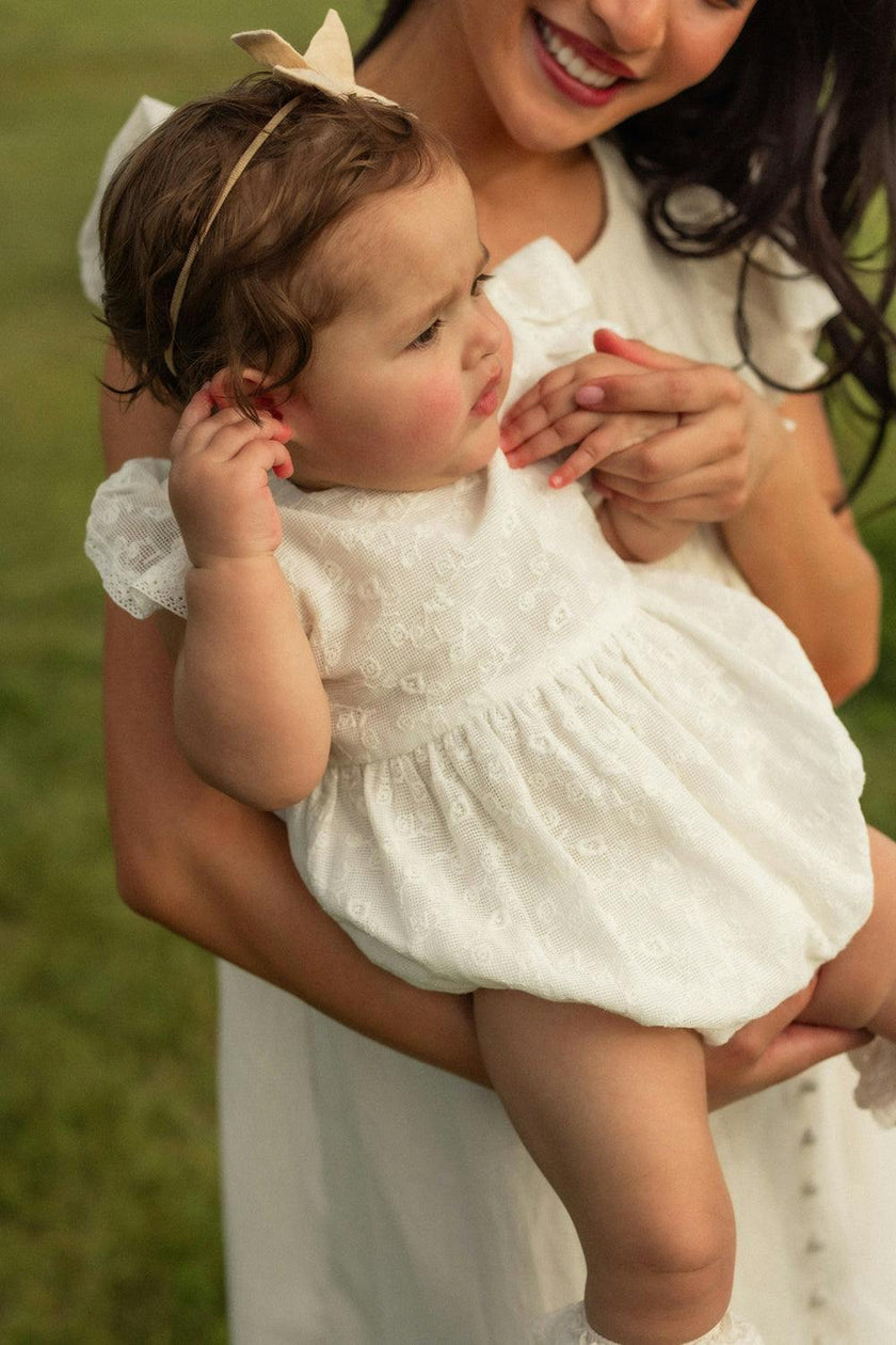 Baby Alaina Romper in Ivory