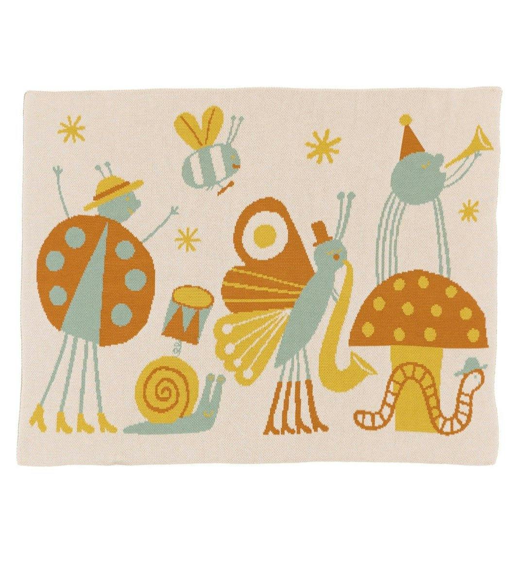 Bug Band Knit Mini Blanket