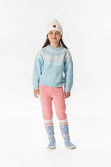 Knit Sweater With Nordic Jacquard Light Blue