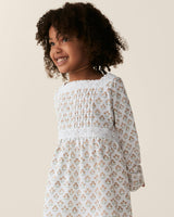 Girl's Twill Long Sleeve Juliette Nightgown in Estate Garden