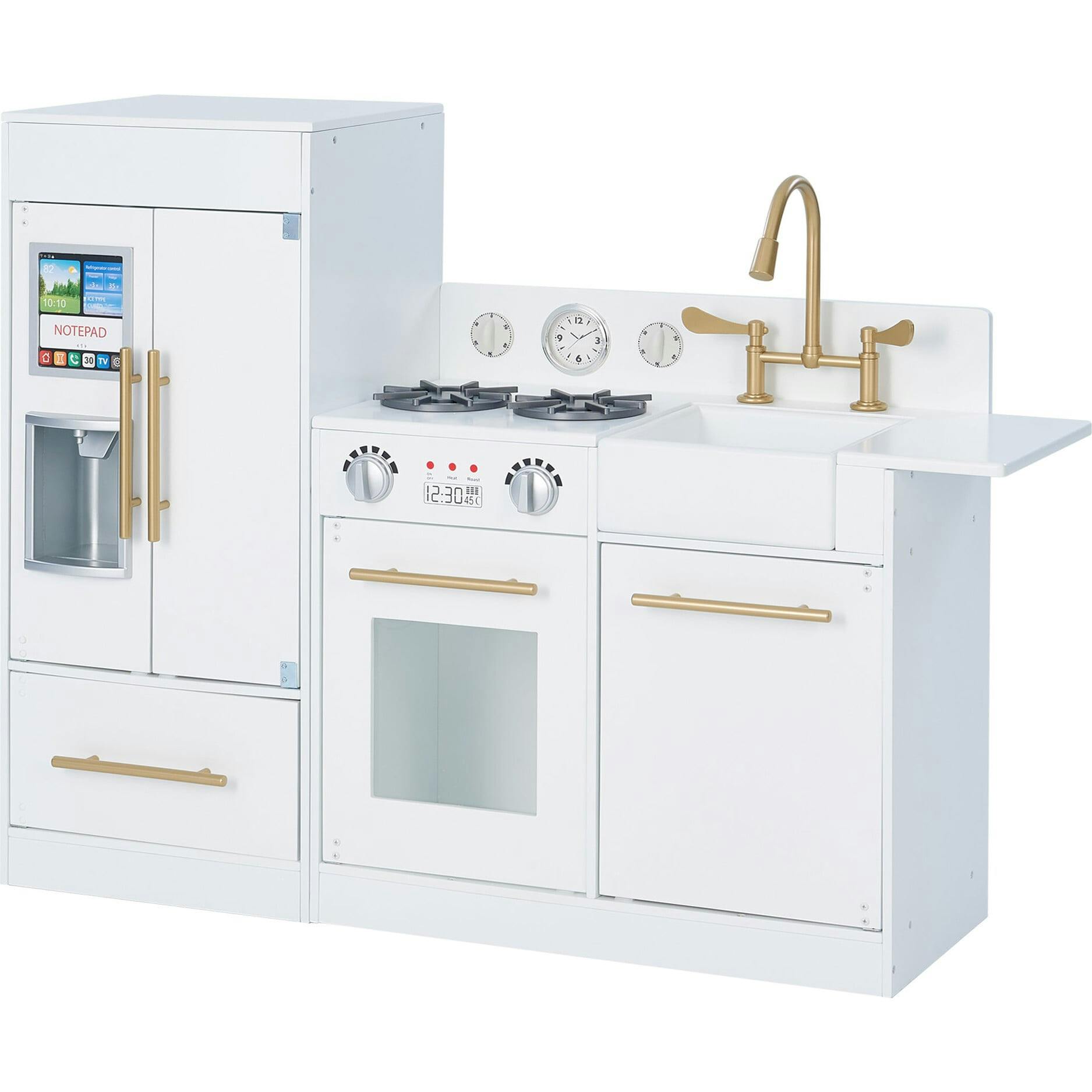 Little Chef Charlotte Modern Play Kitchen, White/Gold