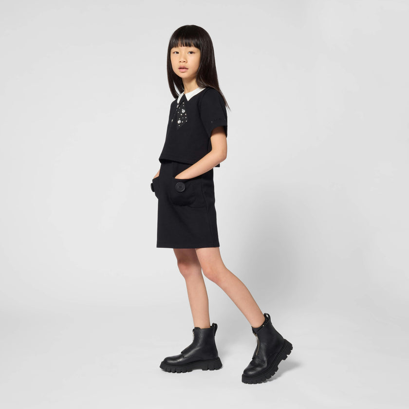 Black Bow Collar Dress