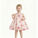 Pink Floral Balloon Dress