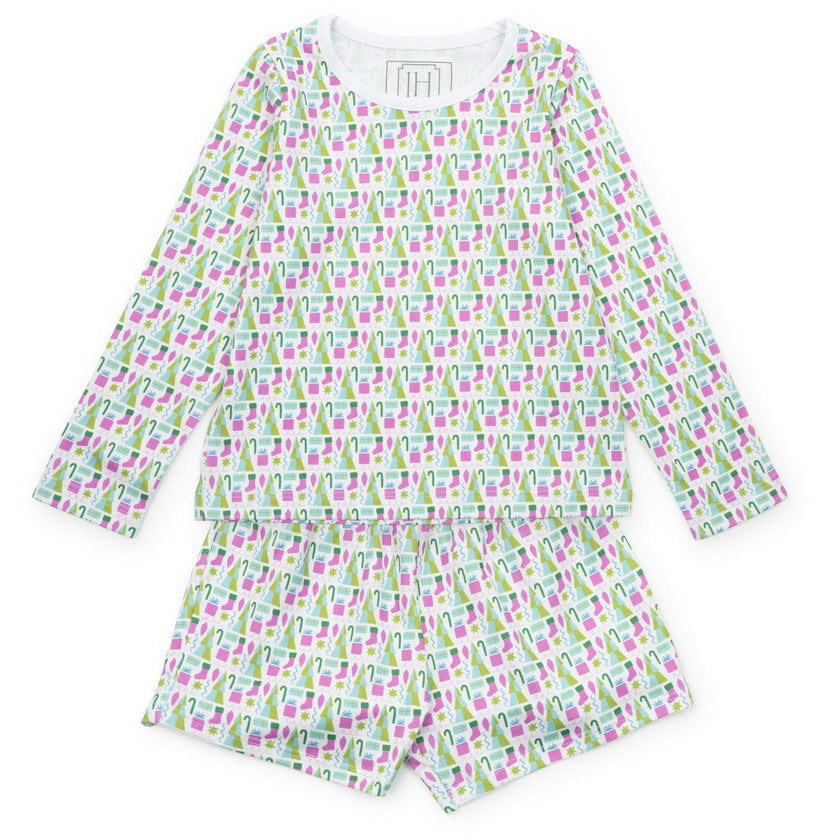 Sophie Girls' Short Set Mod Holiday Pink